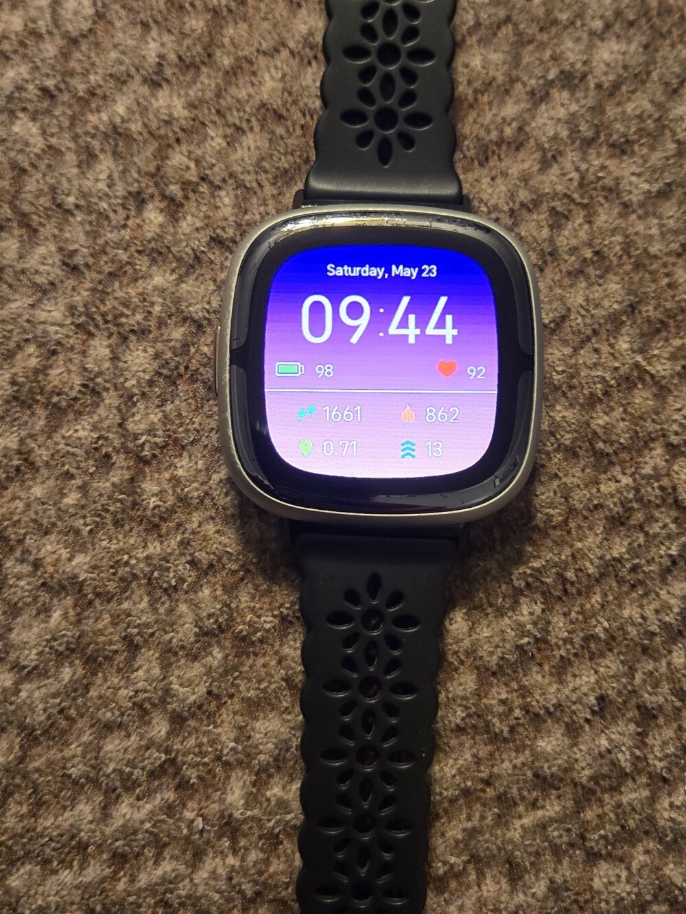 fitbit Sense 2 Smartwatch in Lunar White and Platinum